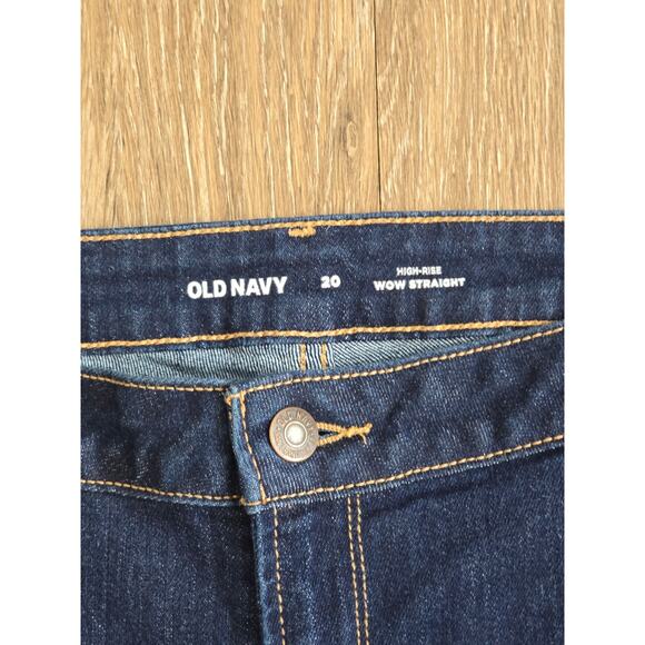Old Navy High-Rise Wow Straight Jeans Dark Wash Plus Size 20 Plus Stretch Denim - Picture 3 of 8